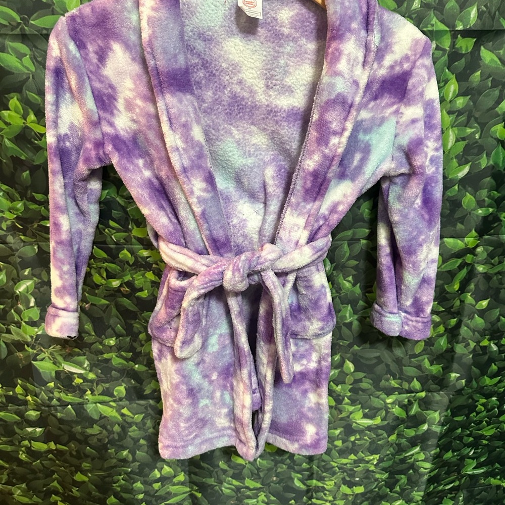 Kids Purple Tie-Dye Bathrobe